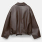 Dames Vintage Losse PU Leren Jas