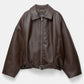 Dames Vintage Losse PU Leren Jas